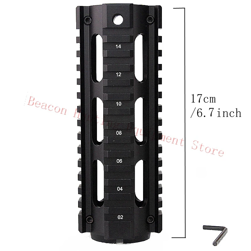 

6.7 Metal Inch AR-15 M4 Handguard Carbine RIS Quad Rail Picatinny Mounting 3 holes Tactical Airsoft Rifle Gear Gun Accessories