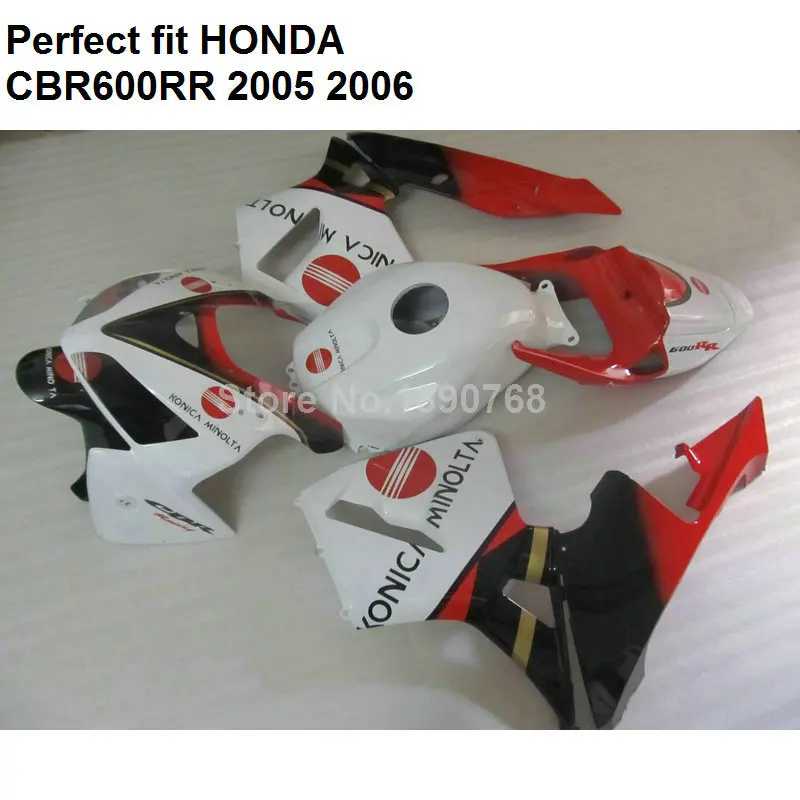 100% подходящие Обтекатели для Honda CBR600RR 05 06 красный белый черный обтекатель CBR 600RR 2005