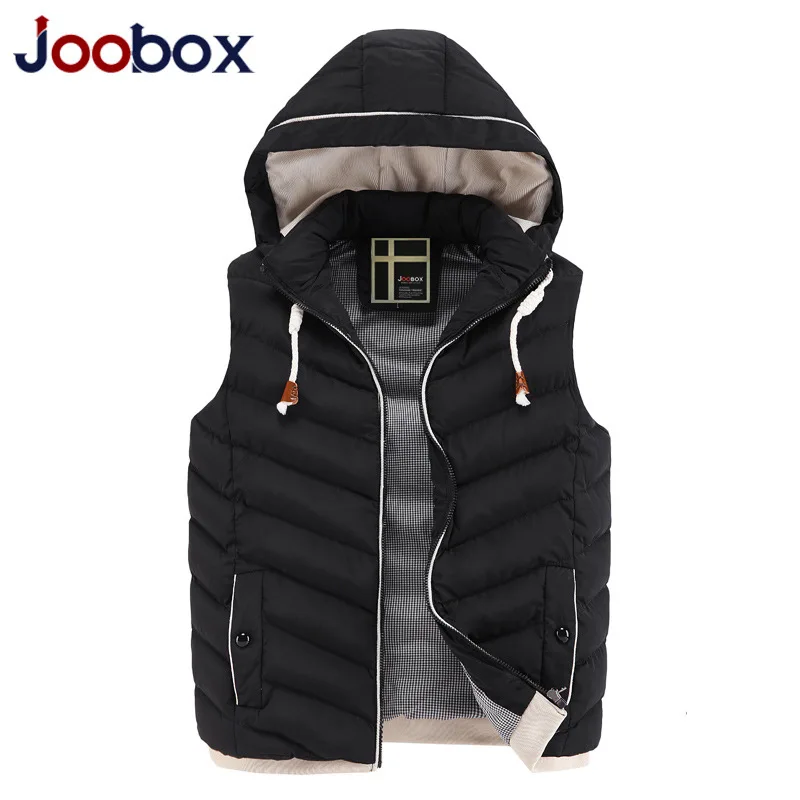 JOOBOX Brand Colete Men 2016 New Stylish Autumn Winter Vest Men High Quality Hood Warm Sleeveless