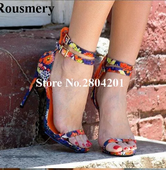 

Rousmery Fashion Rome Patchwork Colorized Lace Up Double Strap Gladiator Strappy Sandals Party Casual Dress Strip Shoes Women