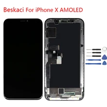 Beskaci Super Amoled For font b iPhone b font X LCD Display Touch Screen For font