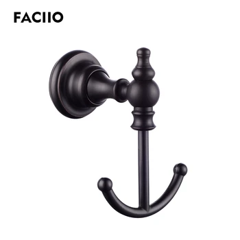 

FACIIO New Design Robe Hooks Black Copper Coat Europe Hooks Wall Mounted Copper Bathroom Hardware Accessories 5254