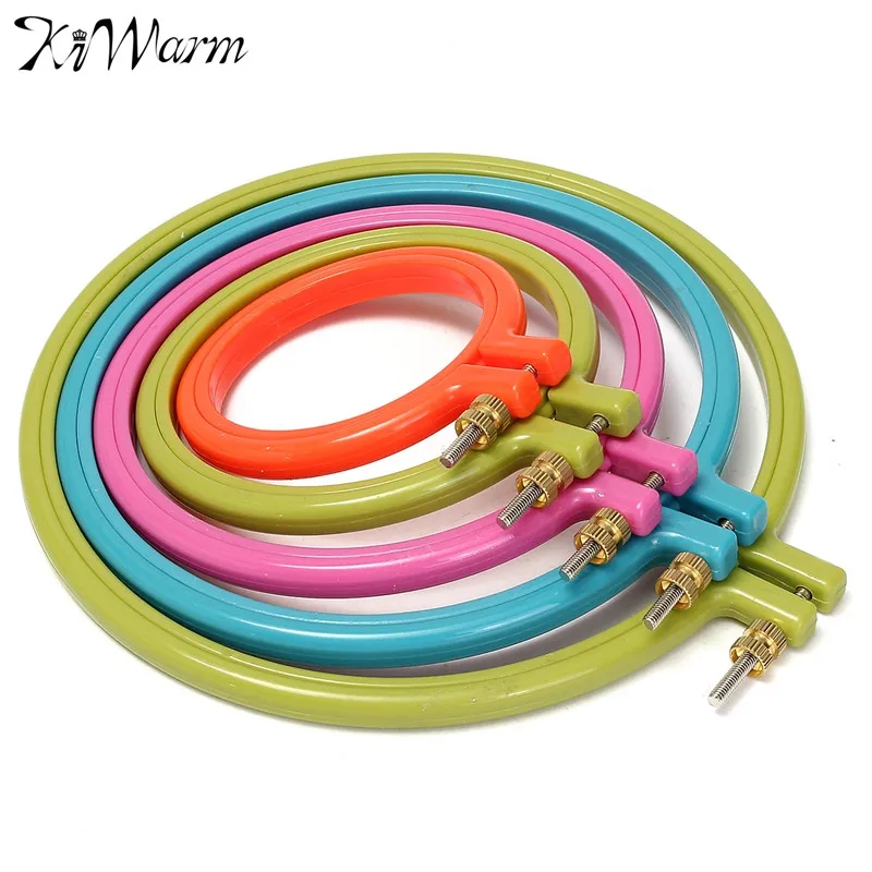 

DIY 1Pcs Plastic Frame Embroidery Hoop Ring Circle Round Loop For CrossStitch Hand Needlecraft Household Craft Sewing Tools