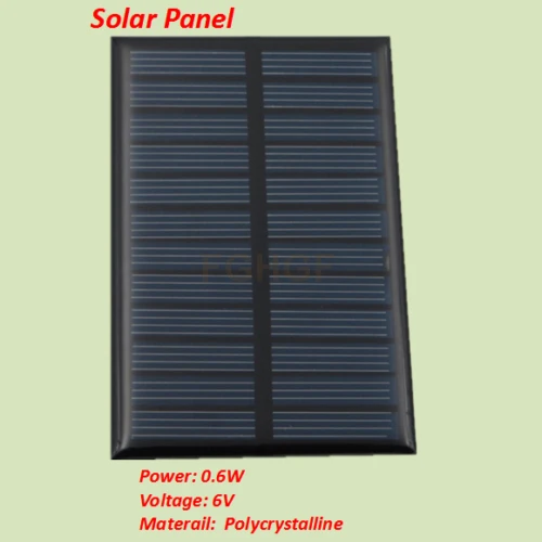 Мини солнечная панель 5,5 В 6 в 9 в Банк солнечной энергии панели поли модуль DIY мощность для света батареи сотовый телефон зарядные устройства портативный - Цвет: 6V 0.6W