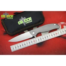 GREEN THORN F95 FLAT M390 blade Titanium handle Flipper folding knife Outdoor camping hunting pocke knives EDC tools Survival