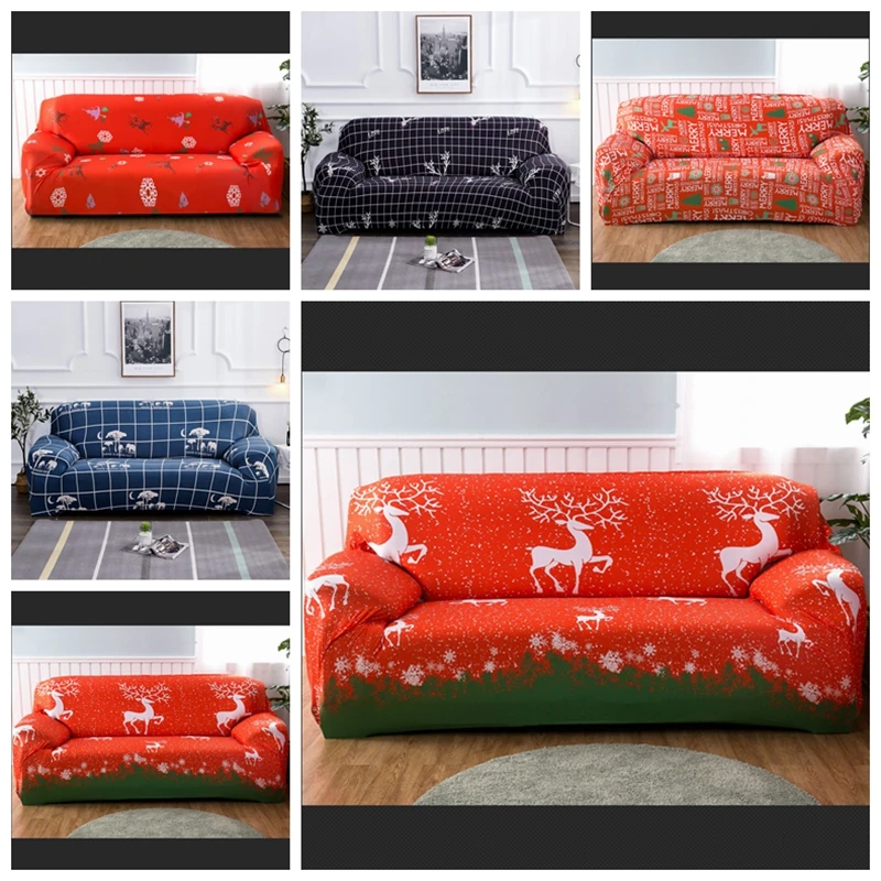 

Merry Christmas Sofa Cover All-inclusive Cover for Couch Festival Big Elastic Anti-Mite Universal Sofa Cover WLIARLEO Cubresofas