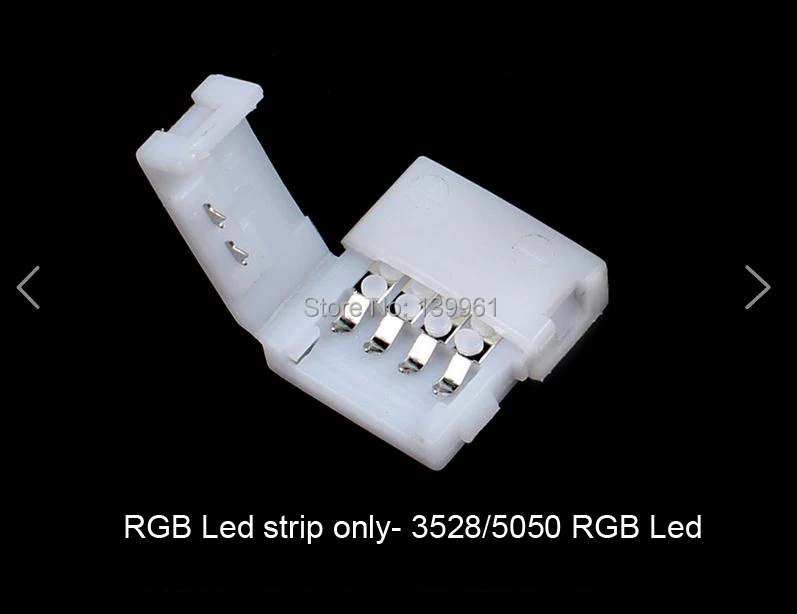 10pcs 10mm Solderless Right Angle Connector for RGB 5050 3528 Led Strip