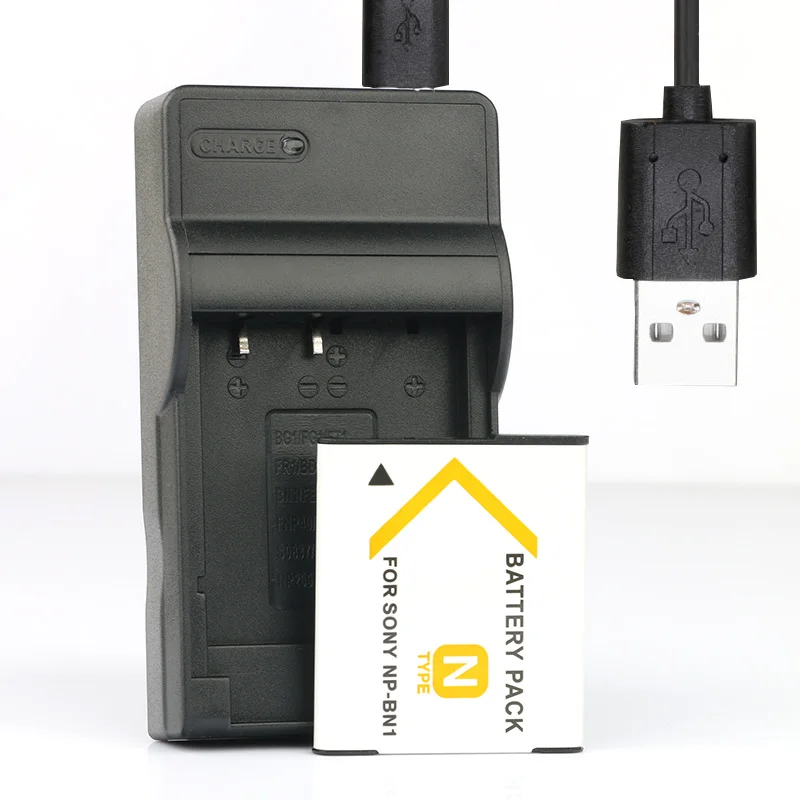 LANFULANG 1 Pack NP BN1 Digital Battery and Charger Kit for Sony NP BN