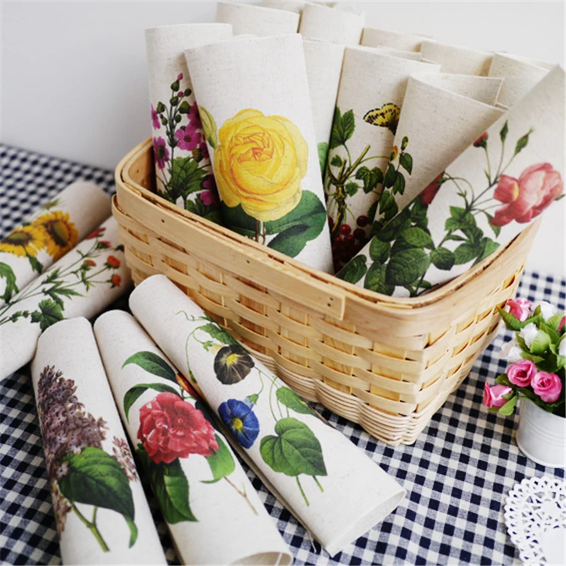 

Flower Series Hand dyed fabric 17 Assorted Printed Quilt Fabric For DIY Home Textile Decor painting Placemats 20X20cm