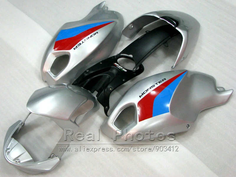 

Hot sale Injection molding fairing kit for Ducati 969 Monster silver black blue motorcycle fairings set Monster 969 ZN15