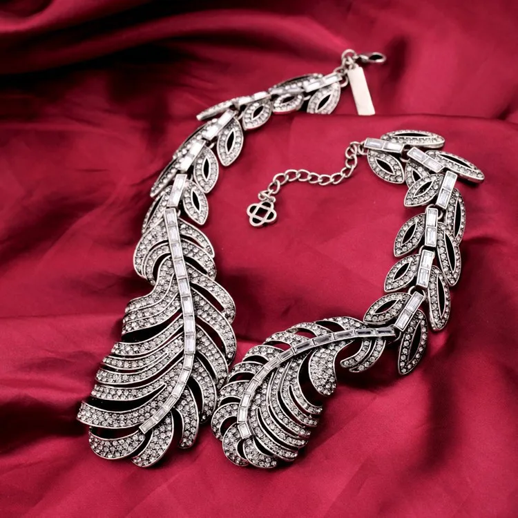Ювелирные изделия joolim оптом/винтажное ожерелье с кристаллами и листьями, вечерние ожерелья