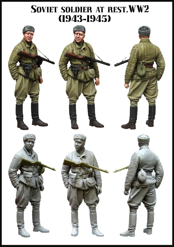

1/35 Resin Figure Model Kit WWII SOVIET SOLDIER AT REST Unassambled Unpainted
