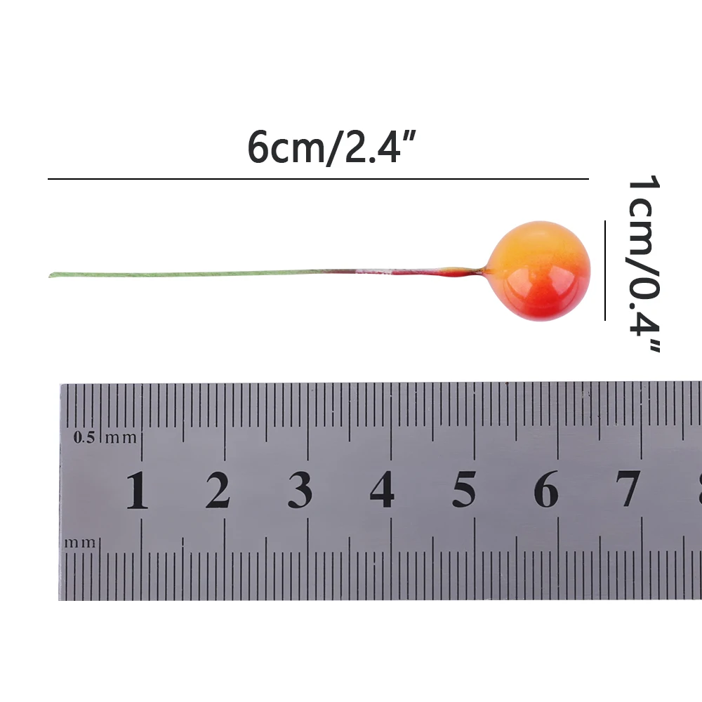 50 шт./упак. симуляция вишни Форма Рождественская елка висячие украшения фрукт филиал Рождественский венок, декор рукоделие
