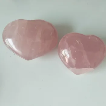 

A 200-250g Natural rose quartz crystal heart healing stone household ornament