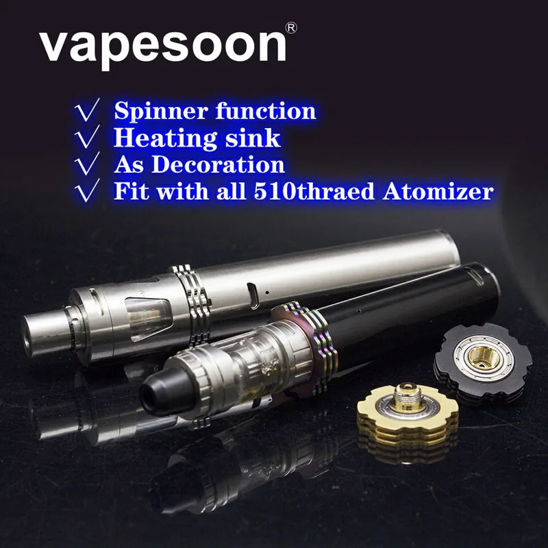 VapeSoon 5 шт./лот распылитель радиатор Непоседа Spinner 510 электронная сигарета радиатор стенд 24,5 мм для 510 потоков распылителя