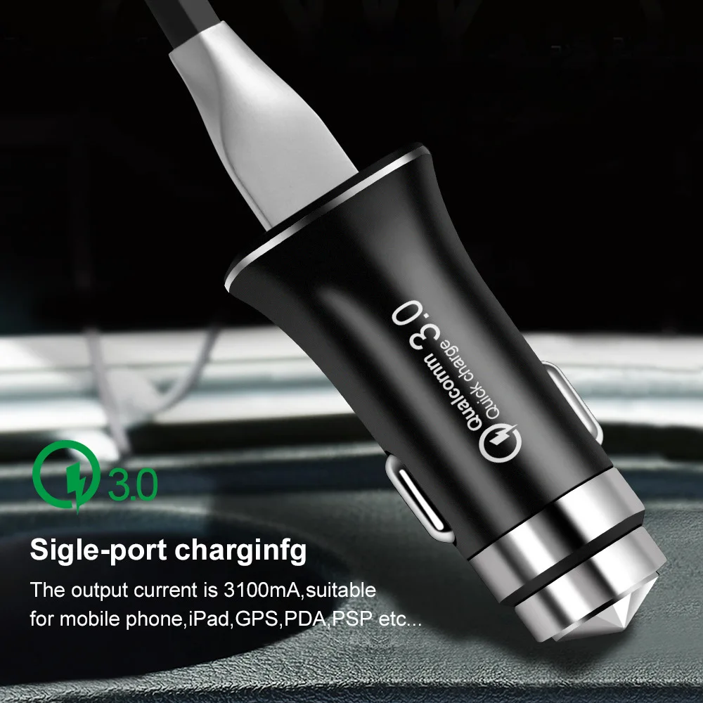 QC 3,0 безопасное автомобильное зарядное устройство 5 V 3A Быстрая зарядка 3,0 Автомобильный зарядник Быстрая зарядка для iPhone X 8 7 6 samsung Xiaomi mi Red mi