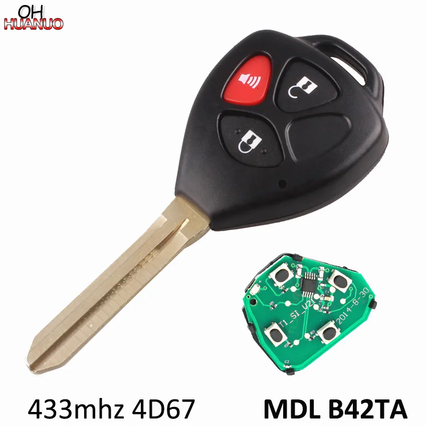 3 Buttons Remote Key 433Mhz With 4D 67 Chip inside