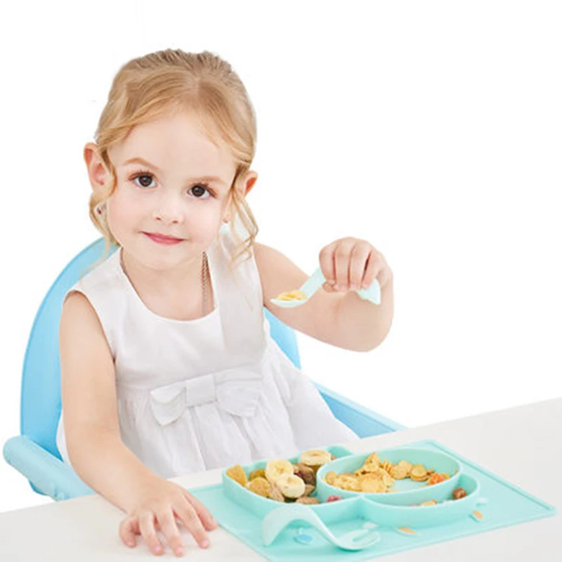 Children Tableware Baby Plate Food Feeding Bowl Dishes with Suction Cup Kids Silicone Container Toddler Dinnerware Placemat Cute Children Tableware Baby Plate Food Feeding Bowl Dishes with Suction Cup Kids Silicone Container Toddler Dinnerware Placemat Cute