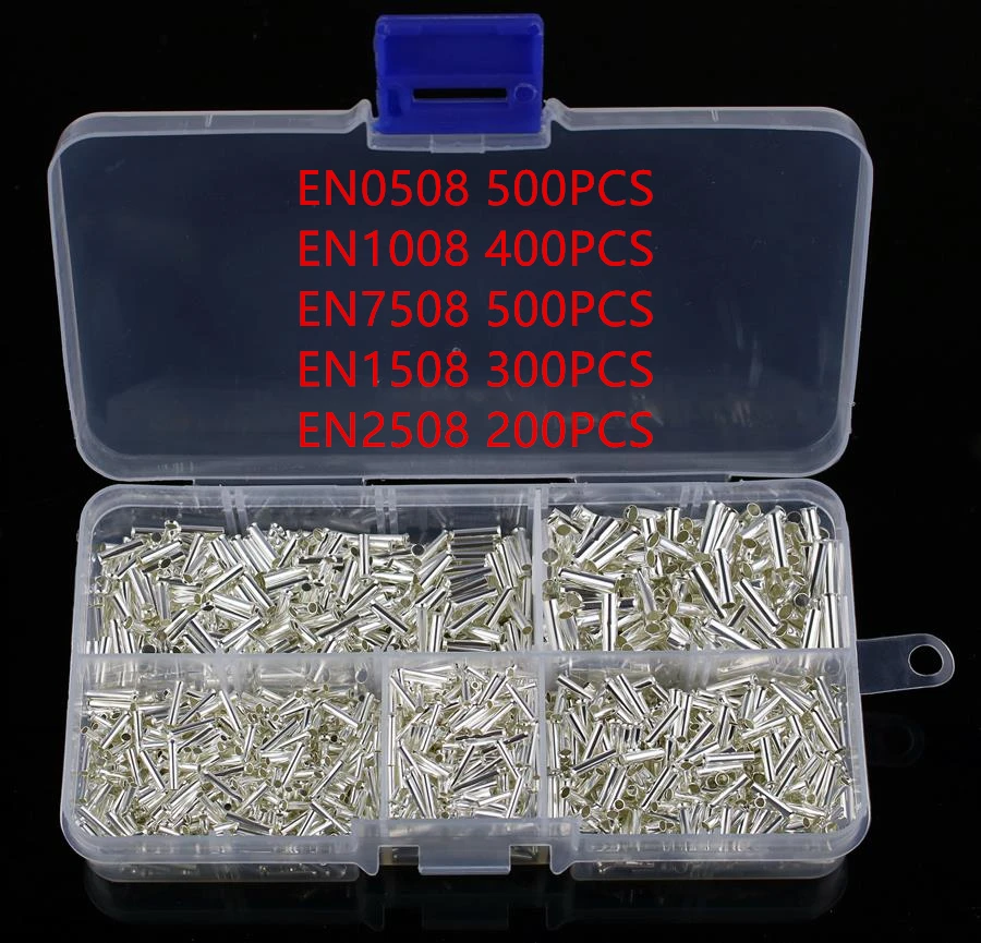 1900pcs 5 models not Insulated Electrical Crimp Cord Wire End Terminal K1B