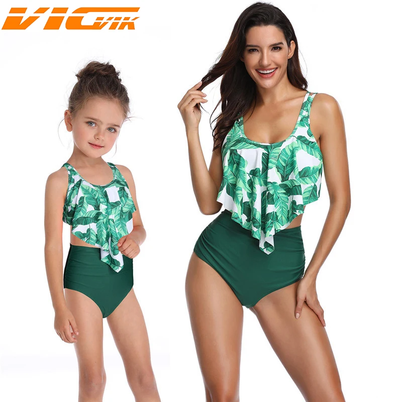 

Mother and Daughter Swimsuit Family Matching Clothes Outfits Mommy and Me Swimwear Bikini Mom Mum Baby Summer Swimwear Clothes