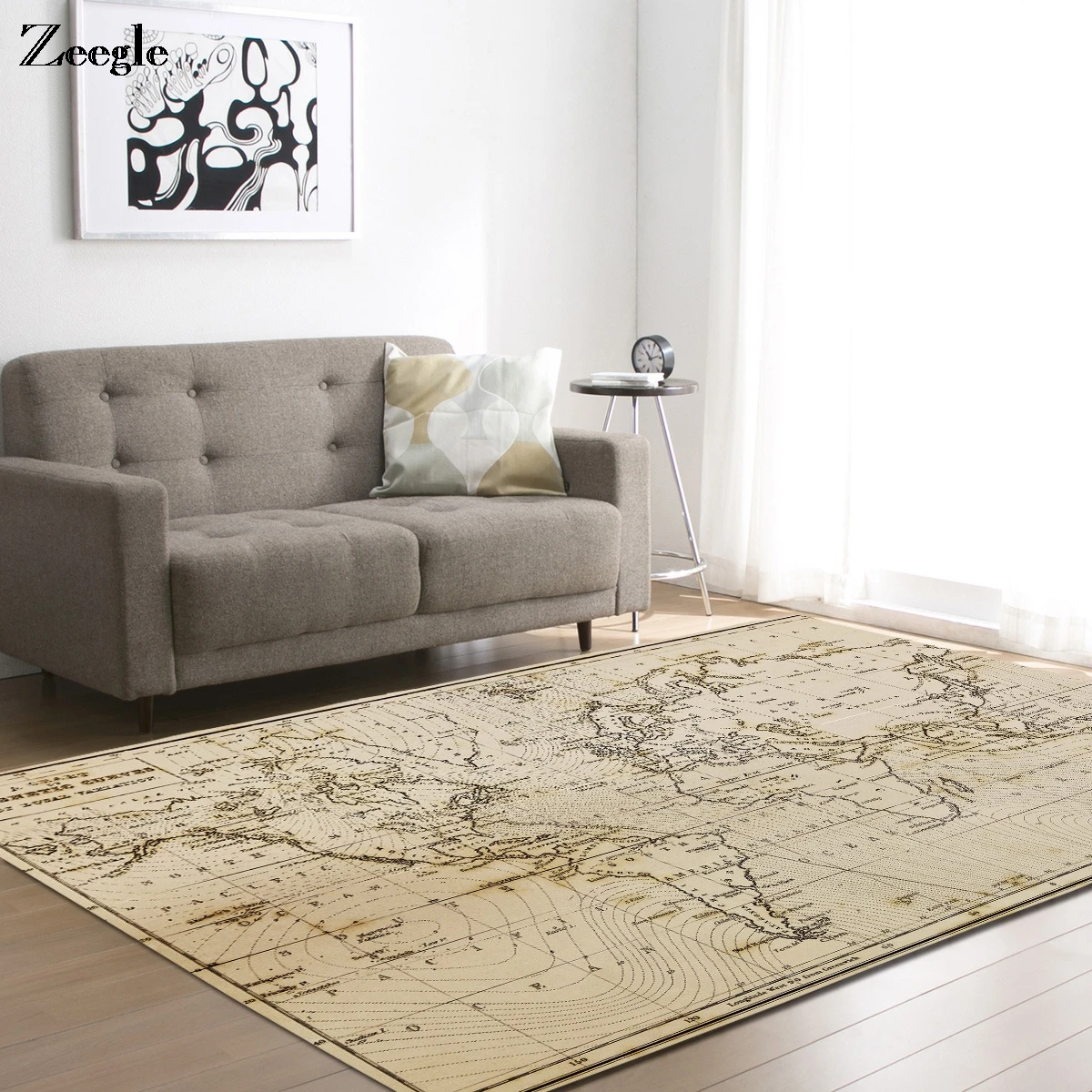 Zeegle World Map коврики с узором для гостиной детской спальни ковер большого размера