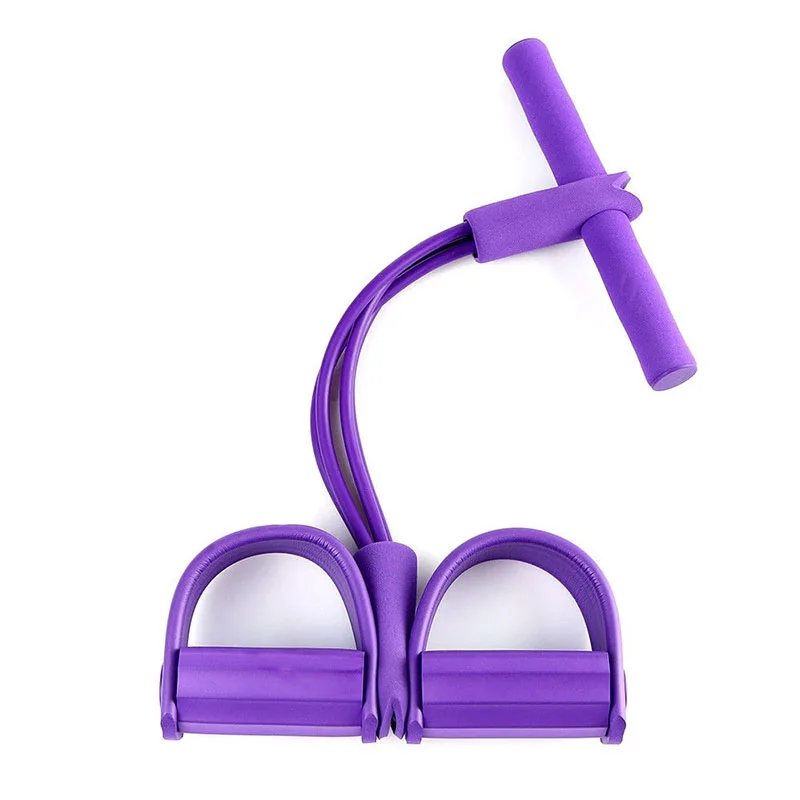 4 Resistanc эластичные тяговые веревки тренажер Rower пояс сопротивления живота для домашнего спортзала спортивные тренировочные эластичные ленты для фитнес-оборудования - Цвет: Purple