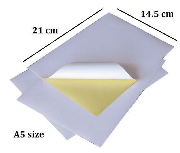 A5 Matt White Paper Sheet Printable Self Adhesive Sticker Label For Inkjet Printer 10/30/50