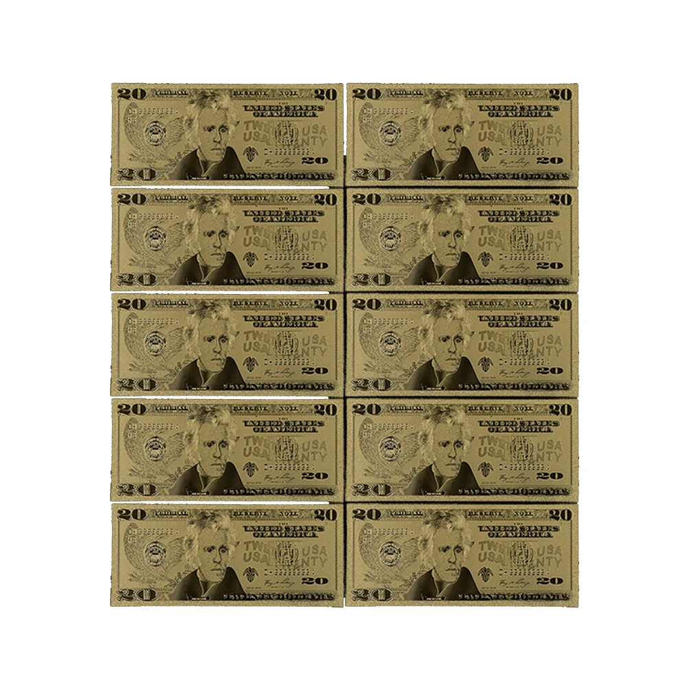24K Золотая фольга банкнота USD 20 банкнот коллекция украшение офисная | Отзывы и видеообзор