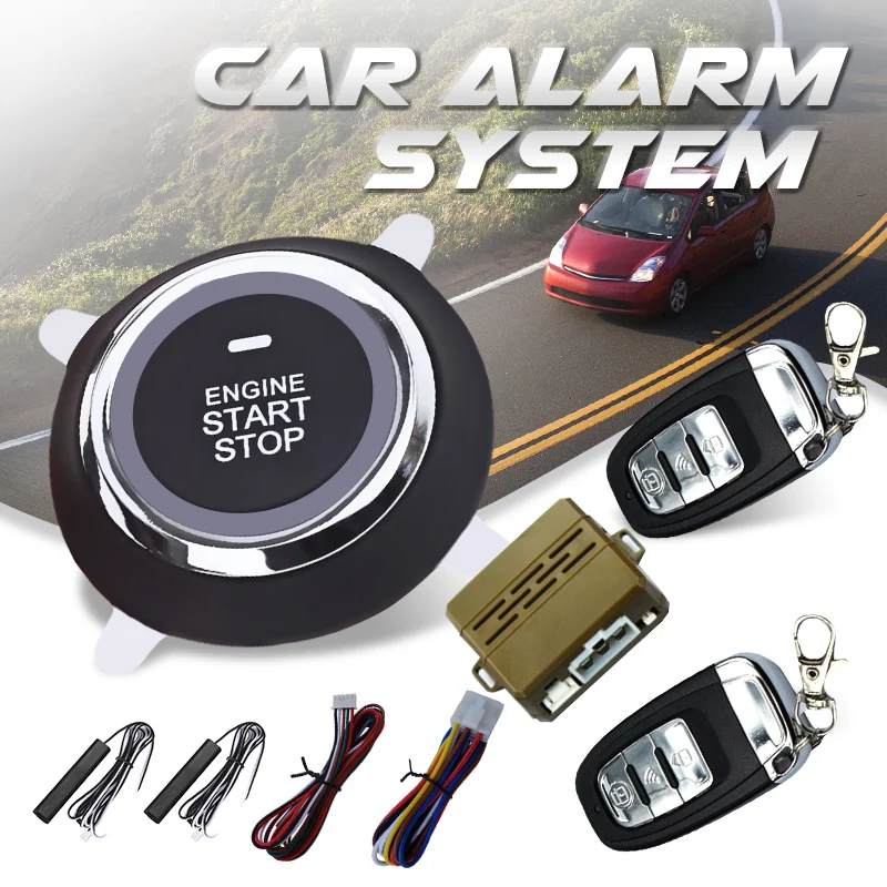 

1Set Auto Safely Alarm System PKE Keyless Entry Central Locking Push Button Engine Ignition Start/Stop Remote Engine Universal