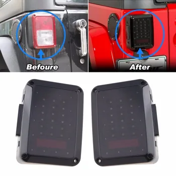 

Smoke Led Tail Lights Brake Reverse Lamp 2 Pcs for Jeep Wrangler Jk Turn Singal Light Rear Signal Back Up Daytime Running Light