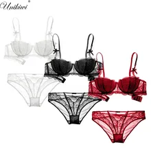 Для женщин Нижнее Бельё для девочек Сексуальная половина чашки Кружево сетки бюстгальтер. изысканный Кружево Бюстгальтеры для женщин Push Up Бюстгальтеры для женщин siere тонкий бюстгальтер и краткое Наборы для ухода за кожей. ladies белье наряд