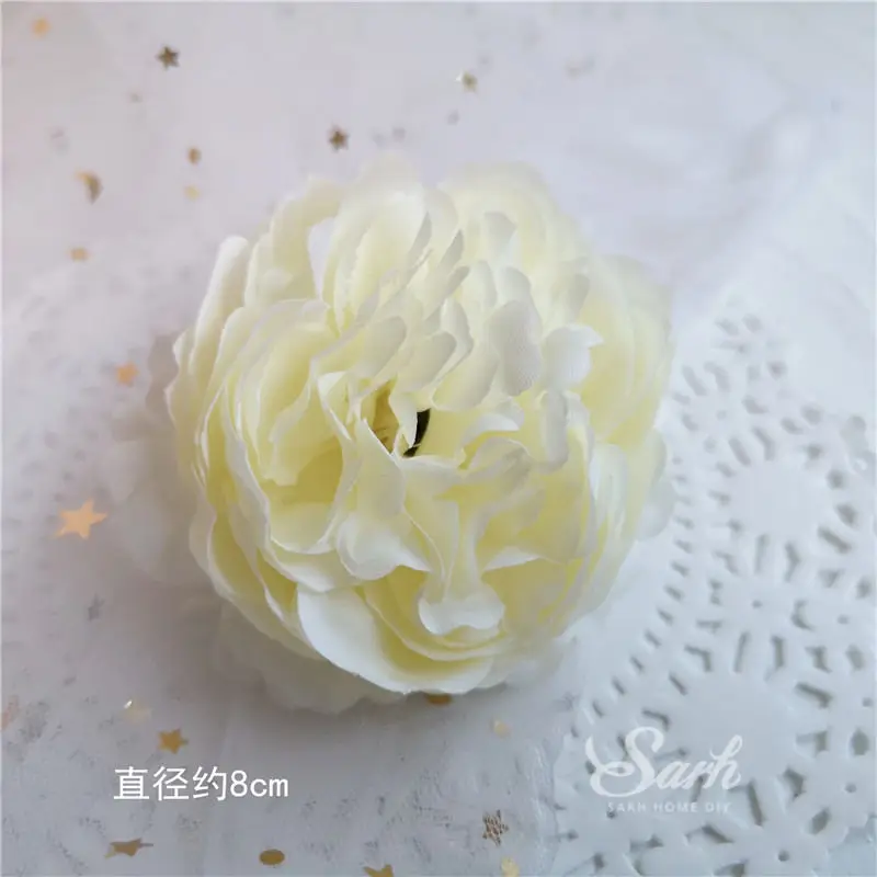 Искусственный цветок «Роза» Гибискус свадебное украшение пион торт Топпер для невесты день рождения поставки выпечки сладкий подарок - Цвет: 3pc white peony