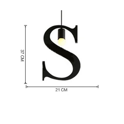 Винтажный простой буквенный подвесной светильник с новыми буквами для дома светильник ing Ретро лампа креативный светильник ing украшение спальни Лофт светильник - Цвет корпуса: S
