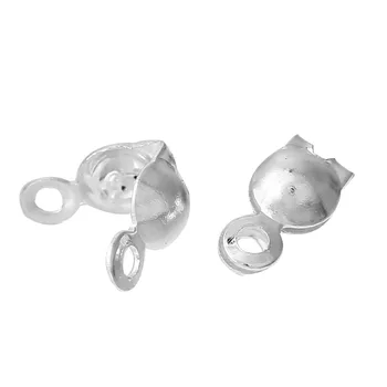 

Doreen Box Lovely 500PCs Silver color Charlotte Crimps Bead Tip 8*4mm (B00882)