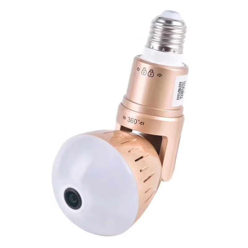 1080P 360 Degree Wireless IP Camera Bulb Light FishEye Smart Home CCTV Home Security WiFi Camera Infrared +White light