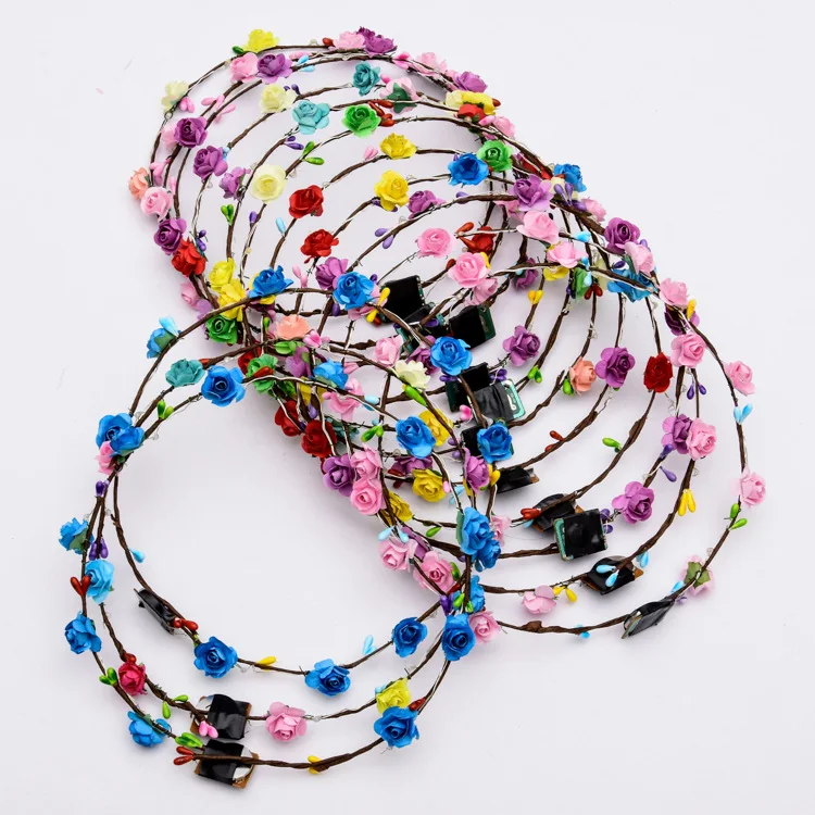 

Kids Adult LED Light Up Flower Headband Flashing Glowing Crown Masquerade Party Hair Wreath Hairband Luminous Garlands
