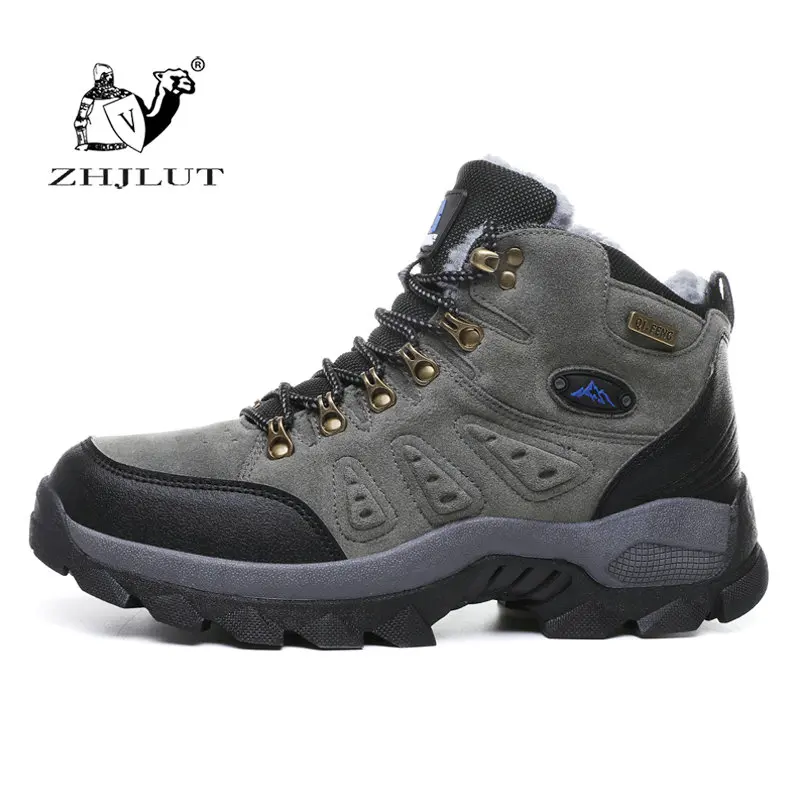

ZHJLUT Hiking Shoes Autumn Winter Snow Boots Plus Fur Outdoor Shoes Climbing & Fishing Shoes Men Trekking Hunting Sport Boots