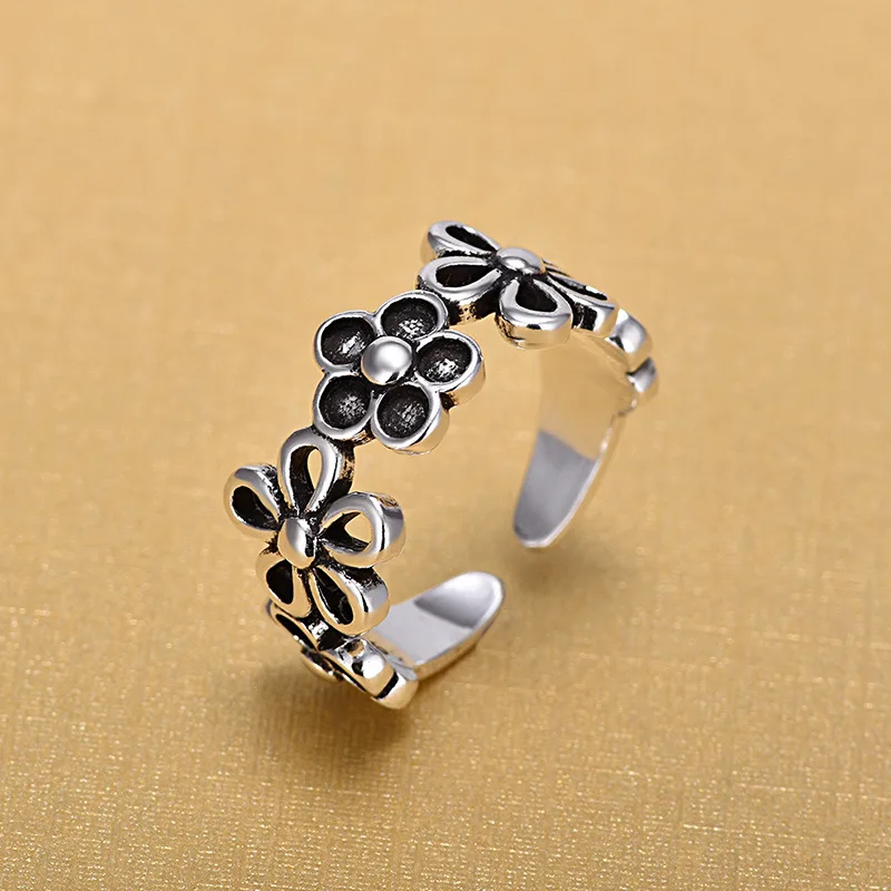 2018-New-Arrivals-Retro-Imitation-Thai-925-Sterling-Silver-Open-Flower-Rings-for-Women-Ring-Fashion