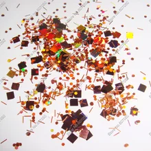 50 грамм x Смешанные Лазерные цвета(блестящие полоски+ шестигранник+ квадрат) блестки Spangles форма для DIY украшения ногтей и блестки для ногтей