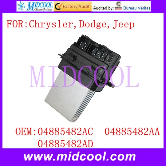 

New Blower Motor Resistor Regulator use OE NO. 04885482AC , 04885482AA , 04885482AD for Chrysler Dodge Jeep