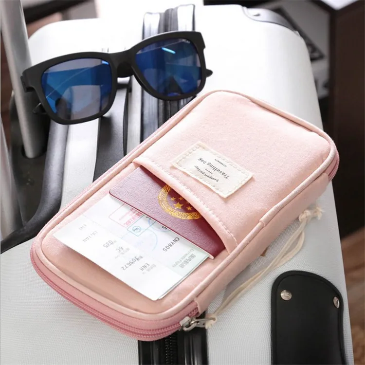 

Cotton Handy Passport Wallet Holder Travel ID Credit Card Storage Package Passport Cover Organizer Accessories Document Bag