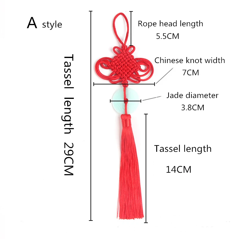 3 шт. стиль китайские узлы Jade Tasse брелок шапки ремни DIY Подвески для изготовления украшений Подвески Аксессуары для рукоделия кисточка - Цвет: A style