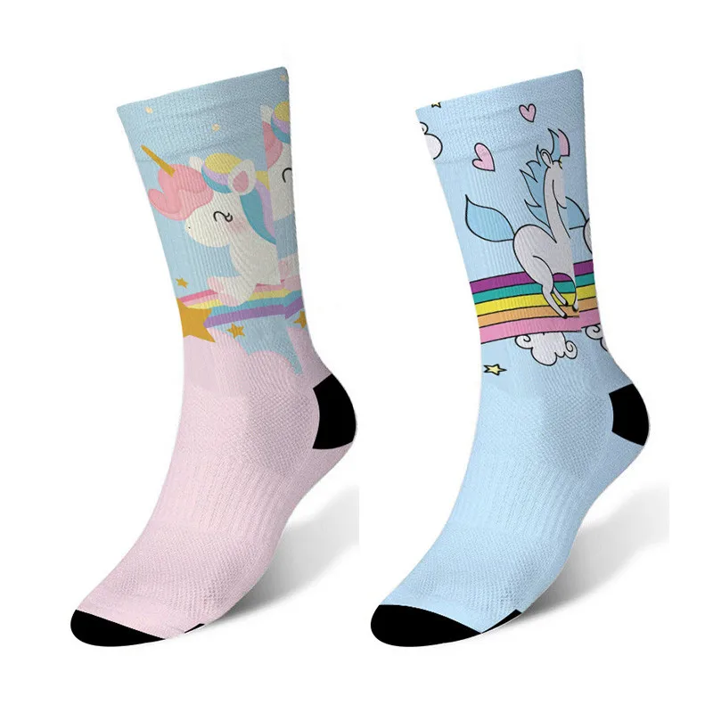 Новые осенние счастливые женские хлопковые носки с милыми животными мультфильм смешной Единорог Kawaii Носки женские модные мужские носки подарки 6JQ-ZWL04