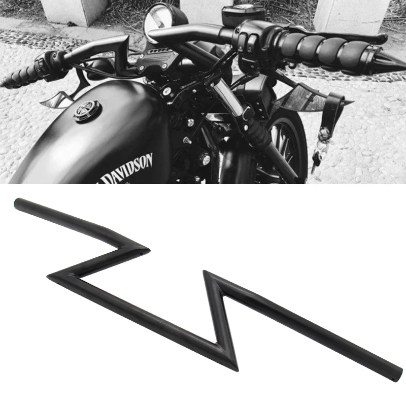 Motorcycle 7/8" Handlebars Z Bar Drag Bars For Yamaha Suzuki Honda Harley Black @25-in Handlebar - Foto 9