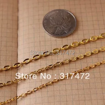 

Ship Free~ DIY accessories Adjust the chain 4*6mm metal flat O capacity golden plated chain
