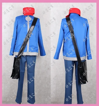 

Pokemon XY Pocket Monsters Calem Cosplay Costume with bag and hat