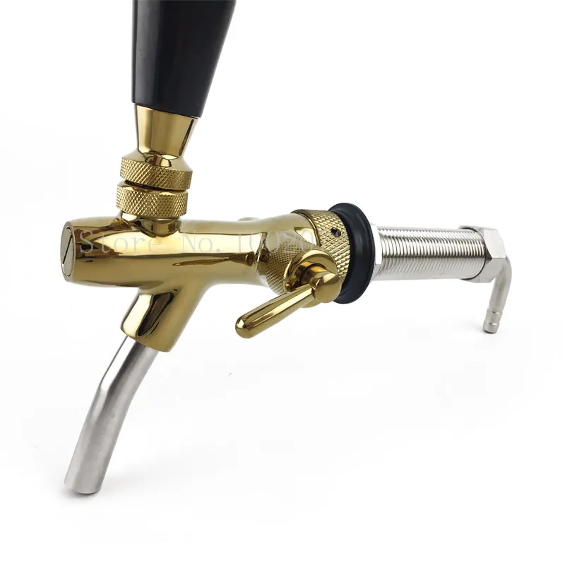 Adjustable Beer Tap Faucet Flow Control with 100mm Long Shank Tap Kit Chrome Plating Homebrew Kegerator Draft Beer Dispenser (3)