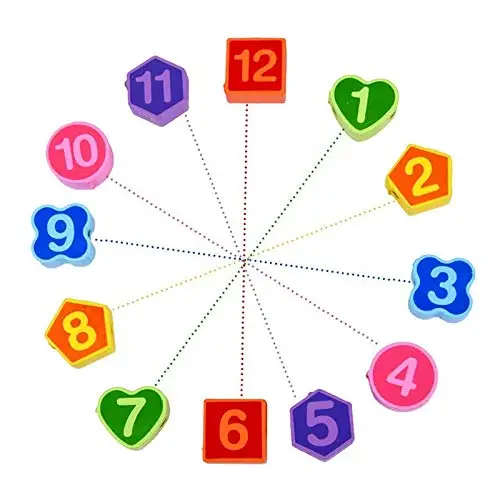 Деревянные игрушки Красочные 12 цифровые часы игрушки Цифровая геометрия когнитивные Часы игрушки Раннее развитие детей Образование