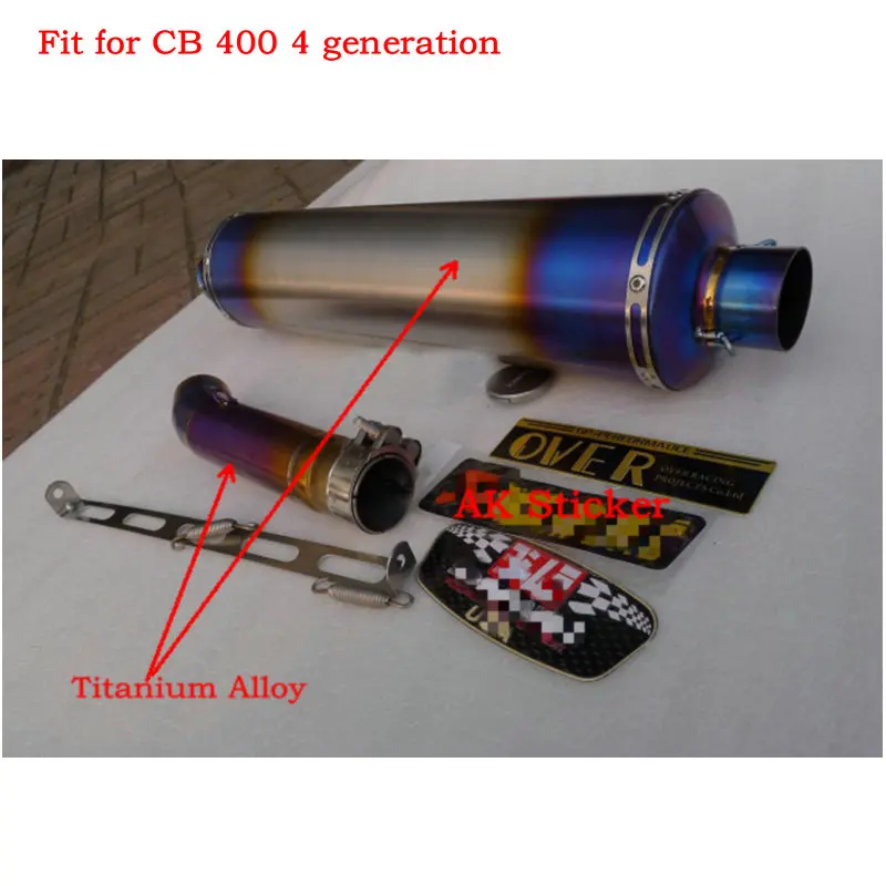 Индивидуальные titanium alloy OVER gp мотоцикл выхлопной трубы для honda CB400 CB 400 cb400 дб убийца