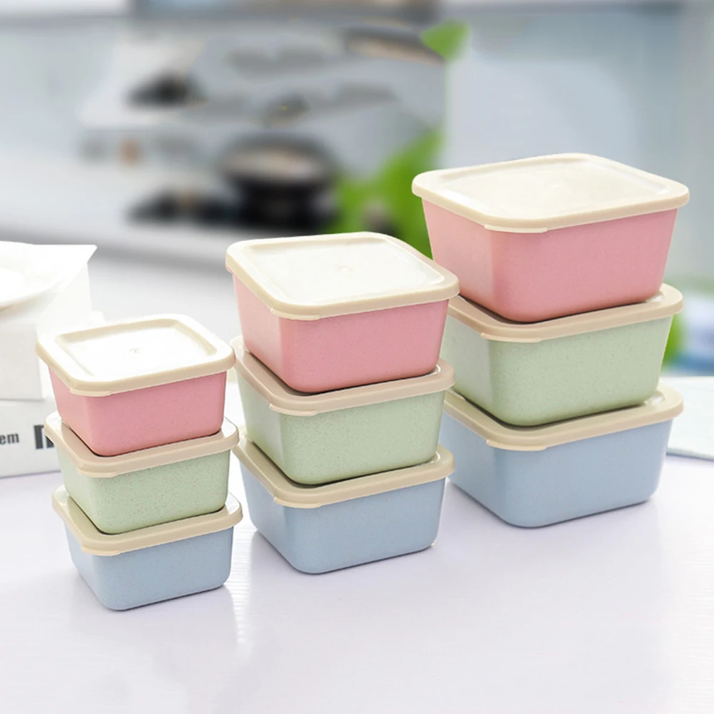 3 шт./набор складная коробка для хранения продуктов из пшеничной соломы чаша